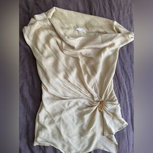 Zara light green Draped Women's Blouse